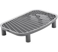 Litière pour chat - 46 x 30 cm - Hauteur réglable - Double couche avec fonction filtre - Bac à litière surélevé pour chats âgés de petite taille - Gris