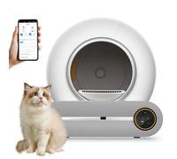 Litière pour chat automatique connectée WiFi 65L, autonettoyante avec capteurs sécurité, 4 modes, contrôle via app, sans odeurs