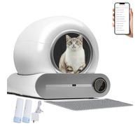 Litière pour chat autonettoyante 65 l, électrique automatique, isolation des odeurs et contrôle par application avec tapis, sacs poubelles