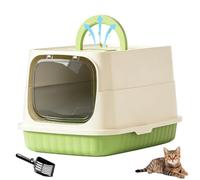 Litière pour chat avec couvercle, 3 en 1, sans BPA, avec pelle (32 x 27 x