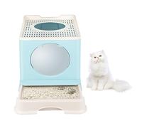 Litière pour Chat avec Couvercle,Bac à litière Pliable pour ChatEntrée Avant et Sortie supérieure,rès Grand Espace,Maison de Toilette pour Chats avec bacs Amovibles + Pelle à litière