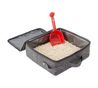Litière pour chat - Bac à litière portable pour chat | Bac à litière de voyage pour chat, boîte à litière portable pour chats, étanche, sans odeur, robuste, légère, pliable avec une pelle pour le