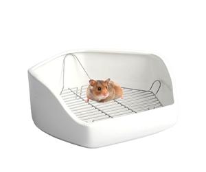 Litière pour chat, bac à litière pour cage, bac à litière d'angle - Toilettes amovibles en fil de fer - Toilettes d'entraînement pour petits animaux et poules