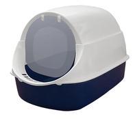 Litiere pour Chat Bac à Litière pour Chat Bac À Litière pour Chat avec Rabat De Porte Avant Et Pelle, Bac À Litière pour Chat À Entrée Avant, Facile À Nettoyer Bac Litiere pour Chat(Blue)