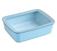 Litiere pour Chat Bac à Litière pour Chat Bac À Litière Rectangulaire pour Chat, Toilettes Anti-éclaboussures, Amovibles Et Faciles À Installer pour Chatons Bac Litiere pour Chat(Blue,41 cm)