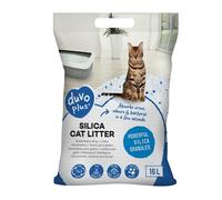 duvoplus Litière Silice Premium pour Chat Anti-Odeurs Absorbante 16 L | fresh & clean : litière silice pour chat, contrôle des odeurs et absorption élevée, sac grand format 16 L