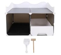 Litière pour Chat fermée avec tiroir Anti-éclaboussures, bac à litière Couvert pour Chat avec Couvercle détachable et Tapis de contrôle de la litière, Meuble pour litière caché pou (Grise)