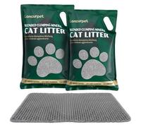 Litière pour chat Minérale avec Tapis - 13 6 kg - Litière agglomérante sans poussière et sans parfum