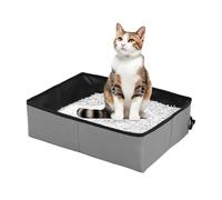 Litière pour Chat Pliable - Litière Pliable Et Imperméable - Toilette pour Chat Compacte Anti-Fuites pour Voyages Séjours À L'Hôtel Promenades en Voiture Camping Facile À Transporter