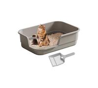 Litière pour chat - Toilettes semi-fermées en polypropylène | 49 x 13 cm - Côté haut, entrée basse, facile à nettoyer, design anti-éclaboussures extra large | Idéal pour les chats âgés et pour une