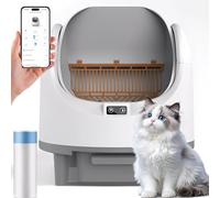 Litière pour chat XXL - Self Cleaning Cat Litter Box - 76 l - Avec contrôle par application - Sans odeur - Pour plusieurs chats