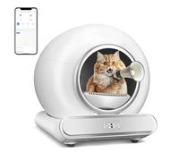 Litière pour chats autonettoyante, 74 L, grande litière XXL avec détecteur infrarouge et capteurs de poids, contrôle des applications, design d'économie d'espace pour chats (B)