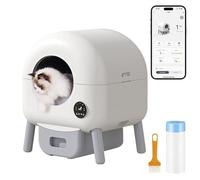 Litière pour chats autonettoyante, 89 l, grande litière XXL avec détecteur infrarouge et capteurs de poids, contrôle des applications, design d'économie d'espace fermé pour chats (C)