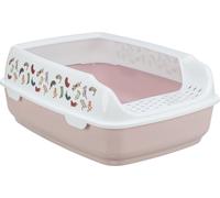Litière pour chats Delio, avec rebord 38 × 20 × 50 cm lilas/blanc