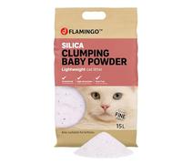 Flamingo Litière pour Chats Silice Fine Agglomérante Poudre Bebe 15l