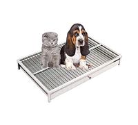 Litière pour chien en acier inoxydable - Bac d'apprentissage de la propreté intérieur/extérieur pour chiots, protection du sol, parfait pour une utilisation dans la salle de bain (106 x 76 x 7,5 cm)