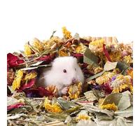 Litière pour Gerbille | 100g Litière en Papier aux Fleurs Séchées pour Petits Animaux | Contrôle des Odeurs Absorption Humidité Tapis Parfumé | pour Chat Poule Furet Lapin Habitat