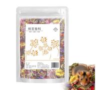 Litière pour hamster - 100 g - Fleurs séchées naturelles - Contrôle des odeurs - Accessoire de cage à hamster - Pour dormir, jouer, creuser, se baigner - Pour la maison, le terrarium, les gerbilles