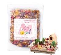 Litière pour Hamster | 100g Fleurs Séchées Litière Petits Animaux | Parfums Durables Apaisant Habitat Décoration Anti-Odeurs | pour Furet Lapin Cage Intérieur Poulaillet Chat