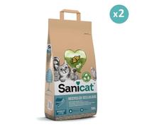 Litière - Sanicat - Cellulose 100% Recyclée - 2 X 10l - Végétale - Non Agglomérante