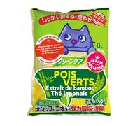 Litière Tofu Agglomérante Pois Verts | sans Poussière | 6 L | Anti-Odeur, Biodégradable, Absorbe 9× Son Poids, Élimination Facile, Faible Traçage