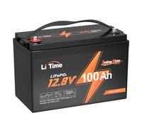 LiTime 12V 100Ah TM Lithium Batterie LiFePO4, Batterie Lithium avec Protection Contre les Basses Températures, avec 4000-15000 Cycles, LifePO4 12V 100Ah Convient pour Les Trolling Motor