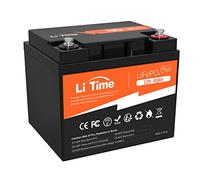 LiTime 12V 50Ah Lithium LiFePO4 Batterie, 10 Ans À Vie, 4000~15000 Cycles, Puissance de Sortie 640W, Parfait pour Le Moteur de traîne de Bateau, Tondeuse audoportée pour Le Camping