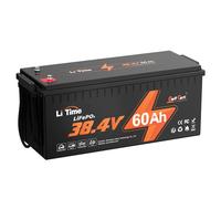 LiTime 36V 60Ah LiFePO4 Lithium Batterie pour voiturette de golf, 120A BMS, 15000 cycles, supporte jusqu'à 3kW de moteur, Max 4.6kW de puissance de sortie continue,parfait pour les voiturettes de golf