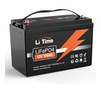 LiTime Batterie Lithium 12V 100Ah, Batterie LiFePO4 avec BMS 100A Protection, Rechargeable et 4000-15000 Cycles Profonds, Parfait pour Camping-Car Bateau Maison Système Off-Grid