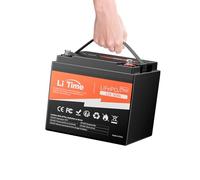 LiTime Batterie Lithium 12V 50Ah, Batterie LiFePO4 avec BMS 50A Protection, Rechargeable et 4000-15000 Cycles Profonds, Parfait pour Camping-Car Bateau Maison Système Off-Grid