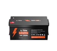 LiTime Batterie Lithium 24V 200Ah pour Système Solaire, Stockage d'énergie | Max. 15000 Cycles, 5120Wh, BMS 200A, Grande Autonomie, Légère, Batterie LiFePO4 24 V pour Off-grid, Bateau de Pêche, Marine