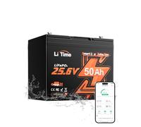 LiTime Batterie Lithium 24V 50Ah avec Bluetooth pour Bateaux, Pêche (3 Pcs)