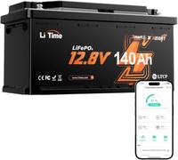 LiTime Batterie Lithium LiFePO4 12V 140Ah H190 avec Bluetooth pour Sièges de Camping-Car DIN H8 L5, 4000-15000 Cycles Profonds, Énergie 1920Wh, sans Entretien Parfait pour RV, Caravane, Fourgon