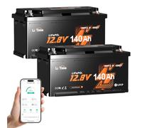 LiTime Batterie Lithium LiFePO4 12V 140Ah H190 avec Bluetooth Pour Sièges de Camping-Cars Européen DIN H8 L5, 4000-15000 Cycles Profonds, Parfait pour Caravane RV, Fourgons