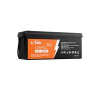 LiTime Batterie Lithium LiFePO4 12V 200Ah Plus pour Camping-Cars, 4000-15000 Cycles Profonds, BMS 200A, énergie 2560Wh, sans Entretien Parfait pour RV, Système Solaire, Fourgons, Bateaux