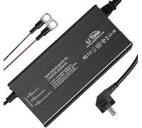 LiTime Chargeur de batterie LiFePO4 58,4 V 10 A AC-DC - Chargeur intelligent pour batteries LiFePO4/lithium 51,2 V avec fonction de charge 0 V, cosses de câble et ventilateur de refroidissement