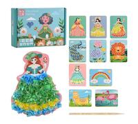 Litinliv 10 Pièces Jouets de Bricolage Art de Poke,Childhood Infinite Dream Hand-Painted, Peinture à la main pour enfants, DIY Princesse Dress-Up Autocollant Livre,Crevaison Peinture Craft Kit