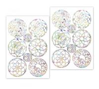 Litinliv 16pz Anti-Collision Autocollants de Fenêtre, Arc-en-Ciel Mandala, Fleur de Vie, Non Adhésif pour Décoration et Prévention des Impacts d'Oiseaux