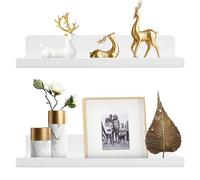 Litinliv 2 Pièces Étagères Flottantes Murales, Étagère Murale Flottante Blanche, Étagère Murale, Tablette Flottante, Étagère Flottante Acrylique, Étagères Murales Déco pour Chambre Cuisine Bureau