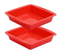 Litinliv 2 Pièces Moule a Gateau Silicone, Cuisson Moules à Gâteaux Carré Silicone, Antiadhésif Moule Réutilisables pour Gateau, Pâtisseries, Moule à Gâteau en Couches, Fête, 26 x 24 x 6 CM