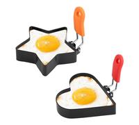 Litinliv 2PCS Moule à Oeufs Frits, Moule à Omelette En Acier Inoxydable, Moules Anneaux d'Oeuf Antiadhésif, Oeuf au Plat Moule Antiadhésif pour Hamburgers, Pancakes, Sandwichs, Omelettes