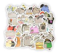 Litinliv Autocollants Mignons Chat, Lot de 100 Autocollants en Forme de Chat Mignon, Imperméables, pour Scrapbooking, Ordinateur Portable, Bagages, Skateboard, Vélo, Téléphone