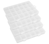 Litinliv Boite Compartiment Transparent,Lot de 4 Boîte de 24 Compartiments Rangement Plastique,Boîte de Rangement pour Bijoux,Ranger Les Boucles d'Oreilles, Les Petites Pièces et Les Accessoires