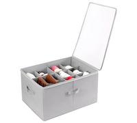 Litinliv Boîtes à Chaussures, Organisateur de Chaussures pour Le Placard, Convient à 12 Paires, Boîte Rangement Chaussures avec Couvercle Transparent et Poignées Renforcées, Gray