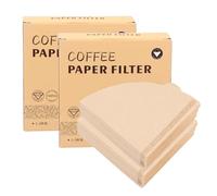 Litinliv Filtres à Café, 200 Pièces Forme en V Filtres À Café Coniques En Papier, Unbleached Original Filtres À Papier pour Machines, Sacs Filtre à Café pour Maison, Bureau, Cafetière(1-2 Tasses)