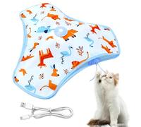 Litinliv Jouet Chat Interactif, Jouet Chaton et Chat d’Intérieur, Automatique à Plume, Rechargeable USB, 3 Modes, Hide-and-Seek et Auto-Jeu, Bleu