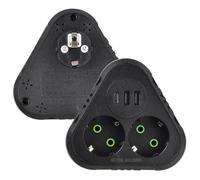 Litinliv Multiprise Murale 5 en 1 Prise Multiple avec 2 Prises AC, 2 Ports USB et 1 Type C, Bloc Prise Parafoudre et Surtension 2500W 10A, Multiprise Plate Compacte pour Maison Bureau Voyage