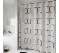 Litinliv Rideau Douche 180x180 cm,Rideau De Douche Anti Moisissure,Rideaux de Douche Extra Longs avec Crochets, Grands Carrés Motif Extra Long PEVA Salle de Bain Rideau de Douche pour Salle de Bain