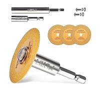 LitKiwi Mini disque de coupe pour lunettes, roue de lame diamant ultra-fine de 1 mm, avec 2 tiges hexagonales de 6,35 mm, pour couper le verre, le jade, le cristal, la céramique, etc.