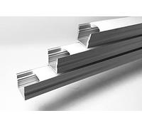 Litner -Profilé en aluminium pour LED, canal on diffuseur opaque PACK 6 mètres avec support de montage U, bouchons d'extrémité, barre de dissipateur en aluminium en bandes de 2 m, canal avec support